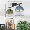 Gastor Plafondlamp, Kogellampje Blauw, Groen, Duidelijk, 2-lichts