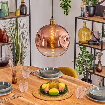 Ripoll Hanglamp, Kogellampje, Hanglamp Goud, 1-licht