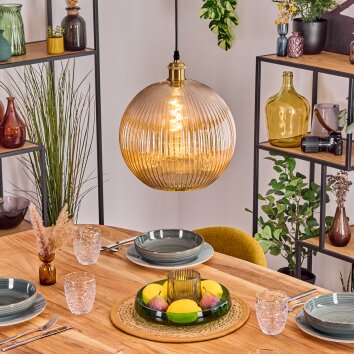 Koyoto Hanglamp, Kogellampje, Hanglamp Goud, 1-licht