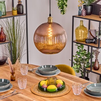 Koyoto Hanglamp, Kogellampje, Hanglamp Goud, 1-licht