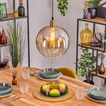 Koyoto Hanglamp, Kogellampje, Hanglamp Goud, 1-licht