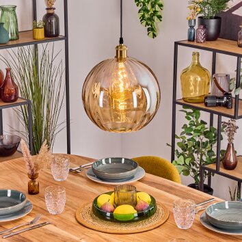 Koyoto Hanglamp, Kogellampje, Hanglamp Goud, 1-licht