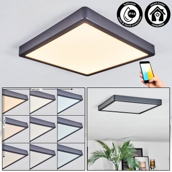 Finsrud Plafondlamp, Paneel LED Zwart, 1-licht