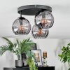 Koyoto Plafondlamp, Kogellampje Rookkleurig, 3-lichts