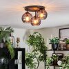 Koyoto Plafondlamp, Kogellampje Rookkleurig, 3-lichts