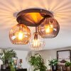 Koyoto Plafondlamp, Kogellampje 30 cm Amber, Duidelijk, Rookkleurig, 3-lichts