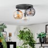 Koyoto Plafondlamp, Kogellampje 30 cm Amber, Duidelijk, Rookkleurig, 3-lichts