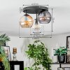 Koyoto Plafondlamp, Kogellampje 30 cm Amber, Duidelijk, Rookkleurig, 3-lichts