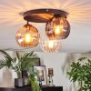 Koyoto Plafondlamp, Kogellampje 30 cm Amber, Duidelijk, Rookkleurig, 3-lichts