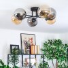 Gastor Plafondlamp, Kogellampje Amber, Rookkleurig, 6-lichts