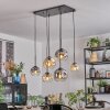 Ripoll Hanglamp, Kogellampje, Hanglamp Amber, Duidelijk, Rookkleurig, 6-lichts