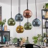 Koyoto Hanglamp, Kogellampje, Hanglamp Blauw, Goud, Groen, Koperkleurig, 6-lichts