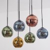 Koyoto Hanglamp, Kogellampje, Hanglamp Blauw, Goud, Groen, Koperkleurig, 6-lichts
