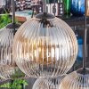 Koyoto Hanglamp, Kogellampje, Hanglamp Amber, Duidelijk, Rookkleurig, 6-lichts