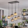 Koyoto Hanglamp, Kogellampje, Hanglamp Amber, Duidelijk, Rookkleurig, 6-lichts