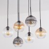 Koyoto Hanglamp, Kogellampje, Hanglamp Amber, Duidelijk, Rookkleurig, 6-lichts