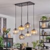 Koyoto Hanglamp, Kogellampje, Hanglamp Amber, Duidelijk, Rookkleurig, 6-lichts
