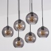 Koyoto Hanglamp, Kogellampje, Hanglamp Rookkleurig, 6-lichts