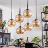 Koyoto Hanglamp, Kogellampje, Hanglamp Amber, 6-lichts