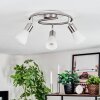 Mirlo Plafondlamp, Plafondspot Chroom, Nikkel mat, 3-lichts