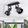 Tylar Plafondlamp, Plafondspot Zwart, 2-lichts