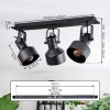 Tylar Plafondlamp, Plafondspot Zwart, 3-lichts