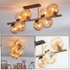 Koyoto Plafondlamp, Kogellampje Goud, Zwart, 8-lichts