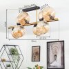 Koyoto Plafondlamp, Kogellampje Goud, Zwart, 8-lichts
