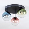 Chehalis Plafondlamp, Kogellampje 30 cm Blauw, Groen, Duidelijk, Koperkleurig, 3-lichts