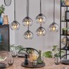 Koyoto Hanglamp, Kogellampje, Hanglamp Duidelijk, Rookkleurig, 6-lichts