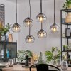 Koyoto Hanglamp, Kogellampje, Hanglamp Duidelijk, Rookkleurig, 6-lichts