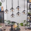 Koyoto Hanglamp, Kogellampje, Hanglamp Duidelijk, Rookkleurig, 6-lichts