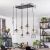 Koyoto Hanglamp, Kogellampje, Hanglamp Amber, Duidelijk, Rookkleurig, 6-lichts