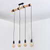 Soungou Hanglamp, Hanglamp Natuurlijke kleuren, Zwart, 4-lichts