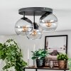 Koyoto Plafondlamp, Kogellampje 30 cm Duidelijk, Rookkleurig, 3-lichts