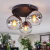 Koyoto Plafondlamp, Kogellampje 30 cm Duidelijk, Rookkleurig, 3-lichts
