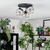 Koyoto Plafondlamp, Kogellampje 30 cm Duidelijk, Rookkleurig, 3-lichts