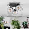 Koyoto Plafondlamp, Kogellampje 30 cm Duidelijk, Rookkleurig, 3-lichts