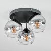 Koyoto Plafondlamp, Kogellampje 30 cm Duidelijk, Rookkleurig, 3-lichts