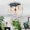 Gastor Plafondlamp, Kogellampje 30 cm Amber, Duidelijk, 3-lichts