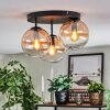 Gastor Plafondlamp, Kogellampje 30 cm Amber, Duidelijk, 3-lichts