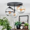 Gastor Plafondlamp, Kogellampje Amber, Duidelijk, Rookkleurig, 3-lichts