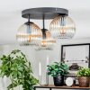 Koyoto Plafondlamp, Kogellampje 30 cm Amber, Duidelijk, 3-lichts