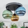 Koyoto Plafondlamp, Kogellampje Blauw, Goud, Groen, 3-lichts
