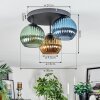 Koyoto Plafondlamp, Kogellampje Blauw, Goud, Groen, 3-lichts