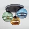 Koyoto Plafondlamp, Kogellampje Blauw, Goud, Groen, 3-lichts