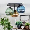 Koyoto Plafondlamp, Kogellampje Blauw, Goud, Groen, 3-lichts