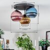 Koyoto Plafondlamp, Kogellampje 30 cm Blauw, Goud, Koperkleurig, 3-lichts