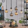 Koyoto Hanglamp, Kogellampje, Hanglamp Amber, Chroom, Duidelijk, Rookkleurig, 6-lichts