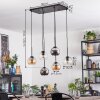 Koyoto Hanglamp, Kogellampje, Hanglamp Amber, Chroom, Duidelijk, Rookkleurig, 6-lichts